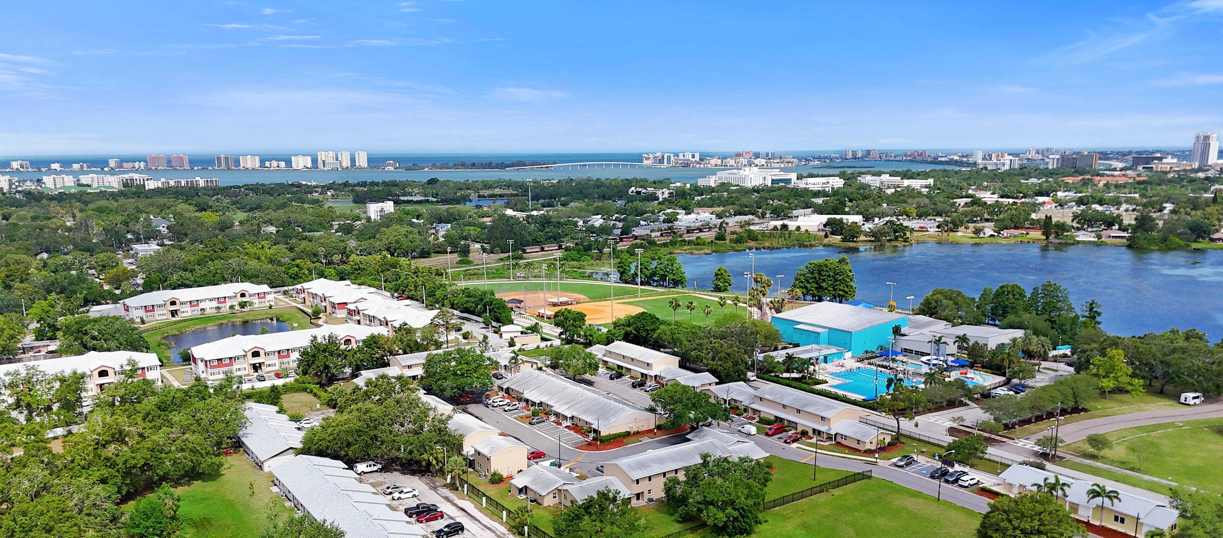 Norton Apartments Aerial with Gulf